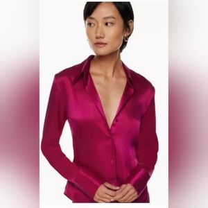 Aritzia Fuchsia Button Down Shirt
